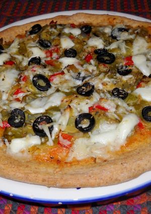 Una foto de Pizza semi integral de verdura
