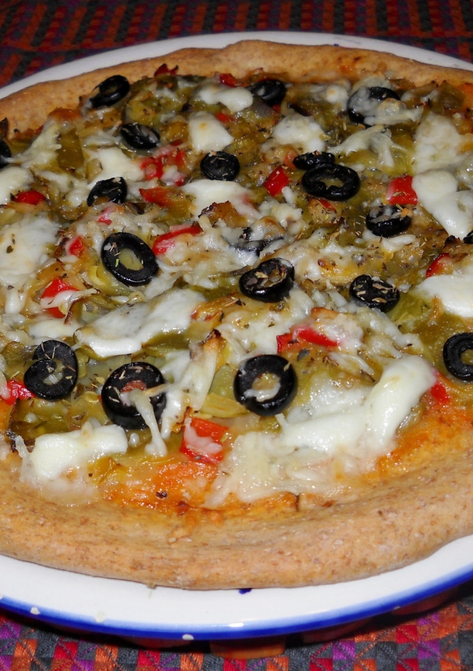 Una foto de Pizza semi integral de verdura