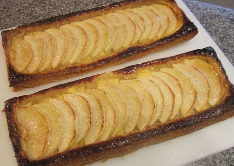 Tarta de hojaldre con crema pastelera y manzanas Receta de elfornerdealella- Cookpad