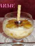 Arroz con leche y plátano acaramelado