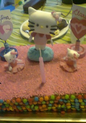 Una foto de Torta kitty cumpleaños gemelas