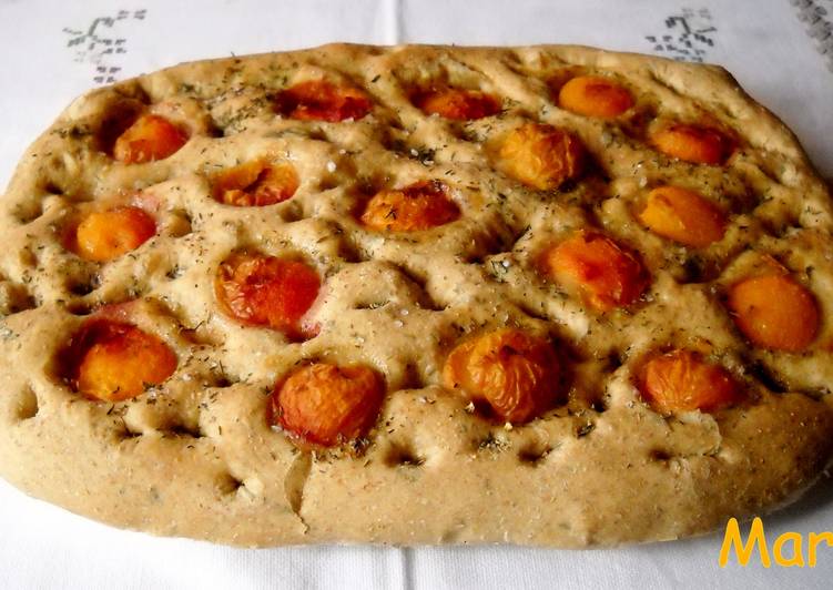 Focaccia con albaricoques