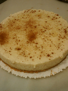 Una foto de Tarta de arroz con leche con base de galletas