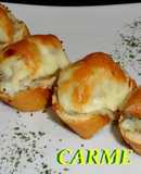 Montaditos de bacalao agridulce gratinados
