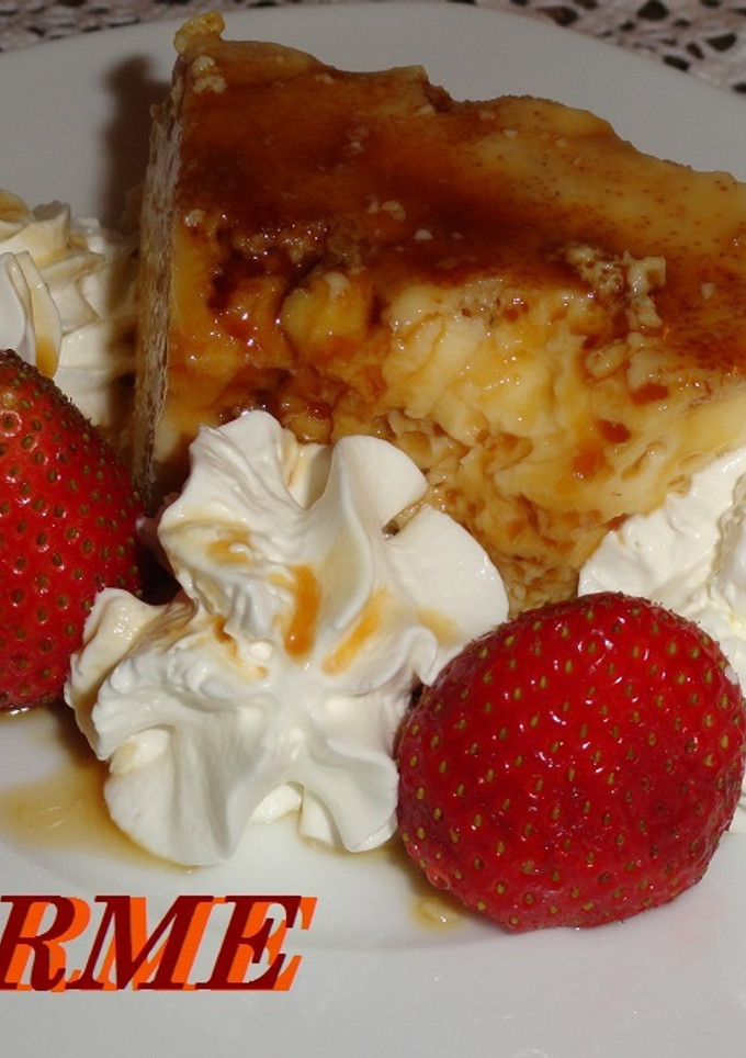 Una foto de Flan de leche condensada y nata