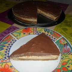 Una foto de Cheesecake de naranja y chocolate
