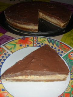 Una foto de Cheesecake de naranja y chocolate