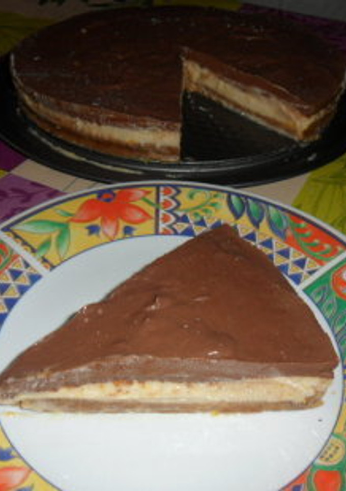 Una foto de Cheesecake de naranja y chocolate