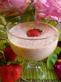 Una foto de Batido de fresa y mango