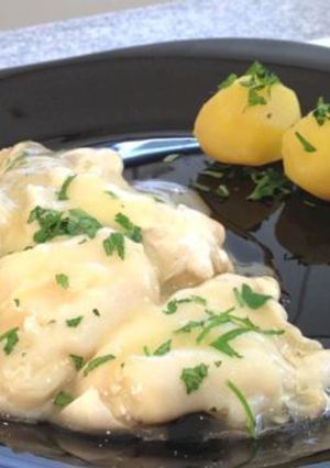 Una foto de Cocochas bacalao al pil pil