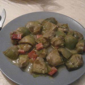 Alcachofas a la navarra con jamón serrano