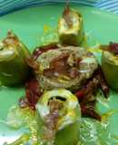 Solomillo de cerdo con pimientos y alcachofas