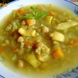Sopa ligera de garbanzos y sepia