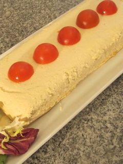 Una foto de Puding de salmón fresco