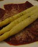 Piquillos y espárragos gratinados al Arzúa Ulloa