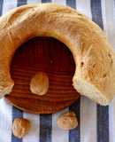 Rosca de pan integral en cazuela  horno
