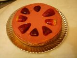 Tarta de queso con crema de fresones