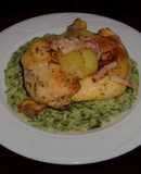 Pollo a la crema de espinacas