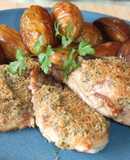 Chuletas de cordero con mantequilla de hierbas