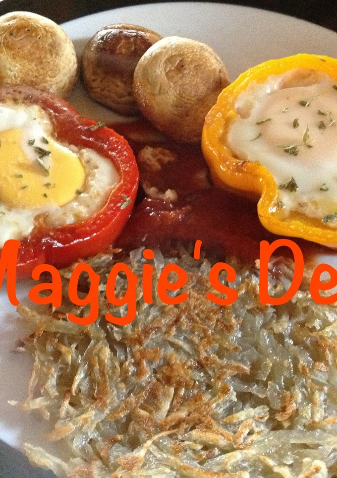 Una foto de Huevos en pimiento