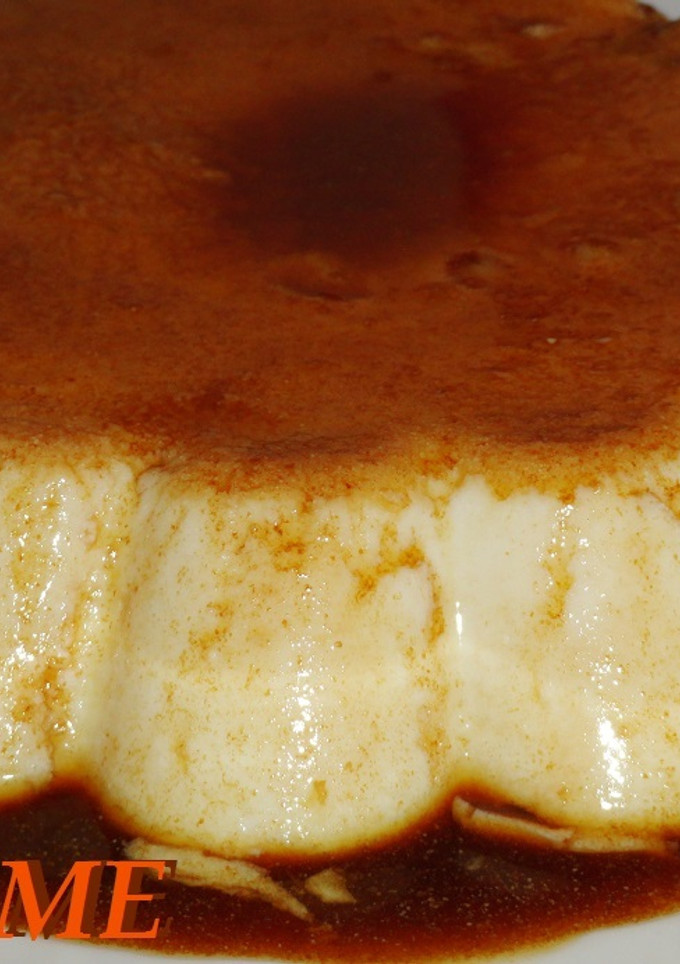 Una foto de Flan de manzana y requesón