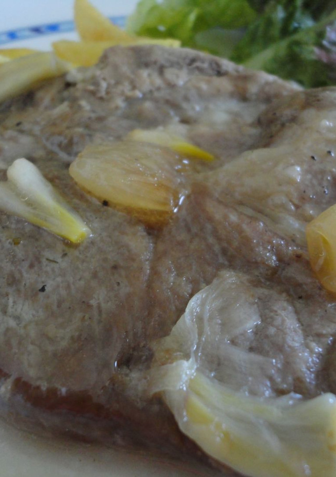 Una foto de Chuletas al vermout rosado