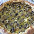 Tarta de puerro y champiñones