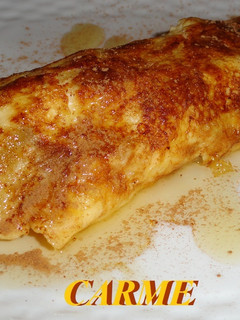 Una foto de Tortilla de manzana y plátano