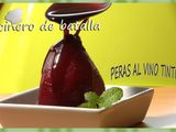Peras al vino tinto con canela y clavos