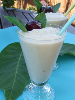 Una foto de Crema helada de manzana y pera al aroma de lima