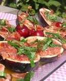 Brevas y jamón ibérico con aliño de lima y menta