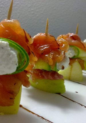 Foto principal de Pinchos de truchas, calabacinos y ricota