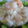 Ensalada de gambas y rape