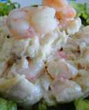 Ensalada de gambas y rape