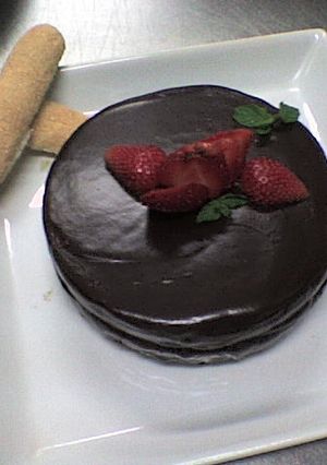 Una foto de Torta suave con ganash