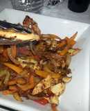 Fajitas de pollo con pimientos 