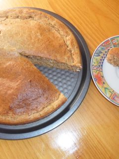 Una foto de Bizcocho integral de queso y albaricoque