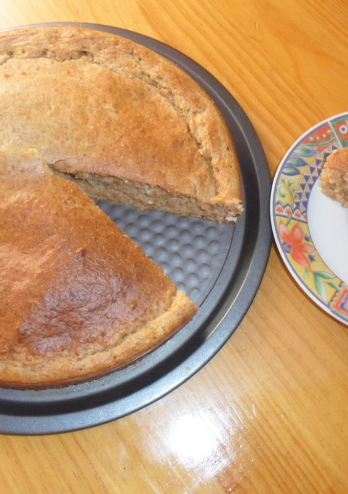 Una foto de Bizcocho integral de queso y albaricoque