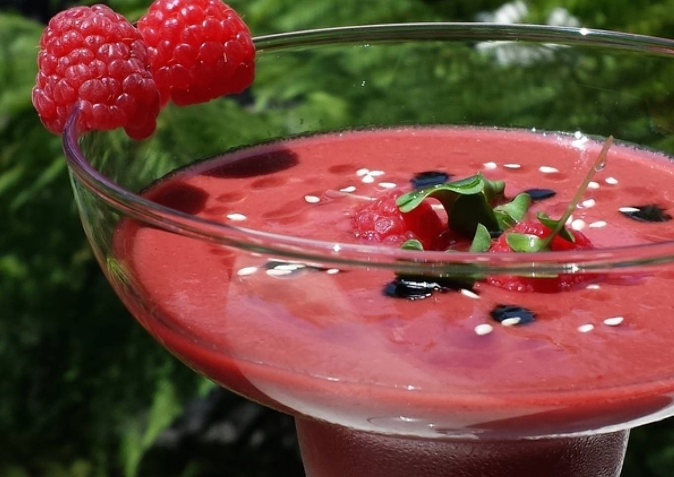 Gazpacho de frambuesa y Tomate