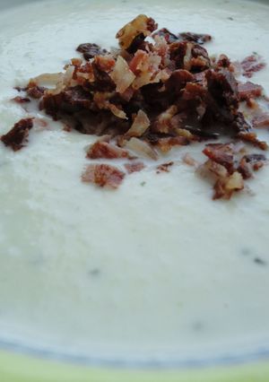 Una foto de Sopa fría de melón y menta