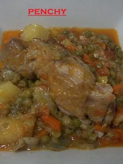 Una foto de Contramuslos rellenos en salsa de verduras