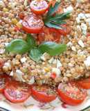 Ensalada de lentejas con vinagreta especial
