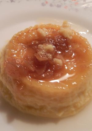 Una foto de Flan de queso con licor café