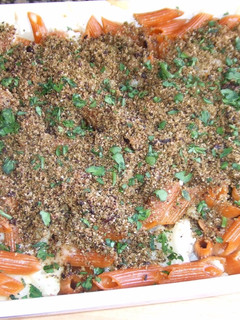 Una foto de Penne rigati con gratinado crujiente