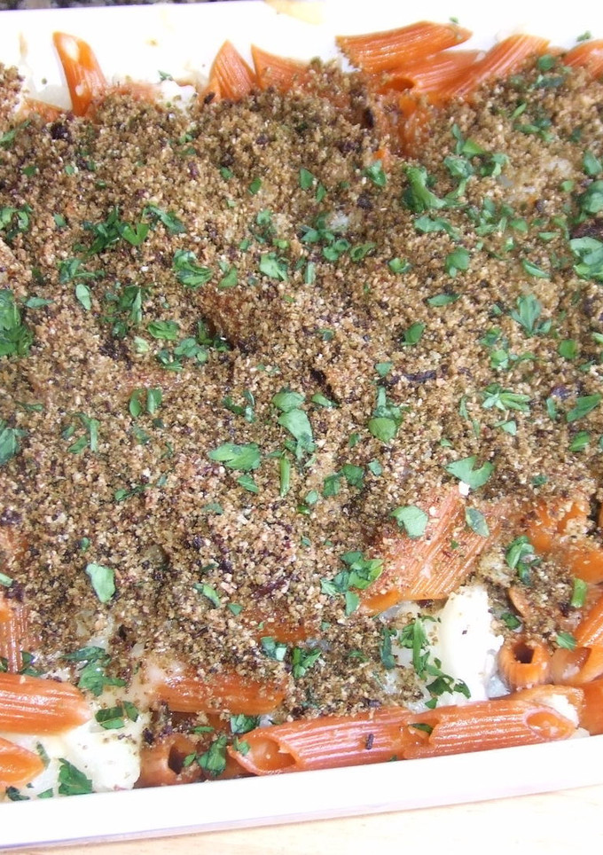 Una foto de Penne rigati con gratinado crujiente