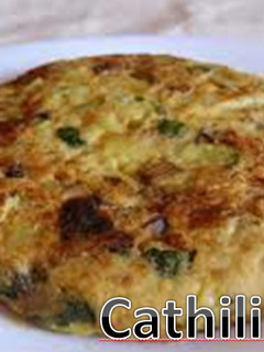 Una foto de Tortitas de huevo arroz y chipilin
