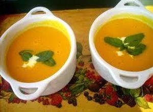 Una foto de Crema de zapallo con queso crema
