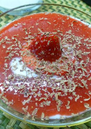 Una foto de Crema de fresas