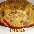 Pastel de berenjena asada con pimiento