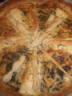 Una foto de Quiche de acelgas con queso azul